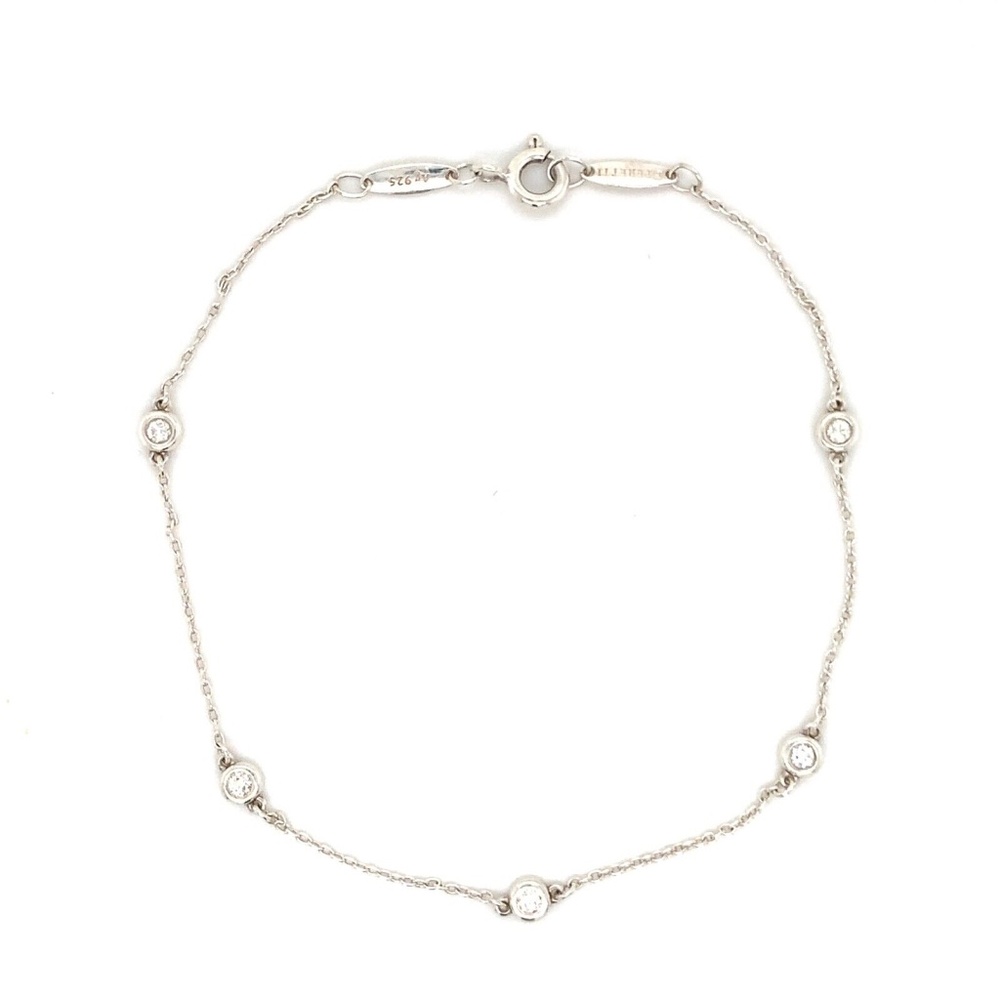 Elsa Peretti Round Diamonds by the Yard 5 Stone Bracelet 8 Inches MSRP $1750